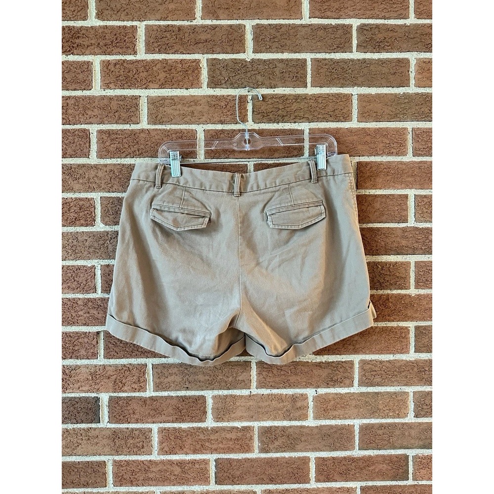 Banana Republic Khaki Chino Shorts Tan Cuffed 10 Mid Rise Cotton Stretch